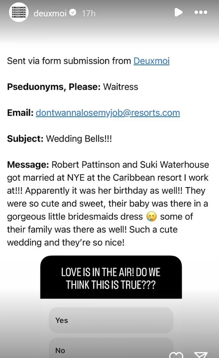 Роберт Паттинсон и Сьюки Уотерхаус тайно поженились: что известно